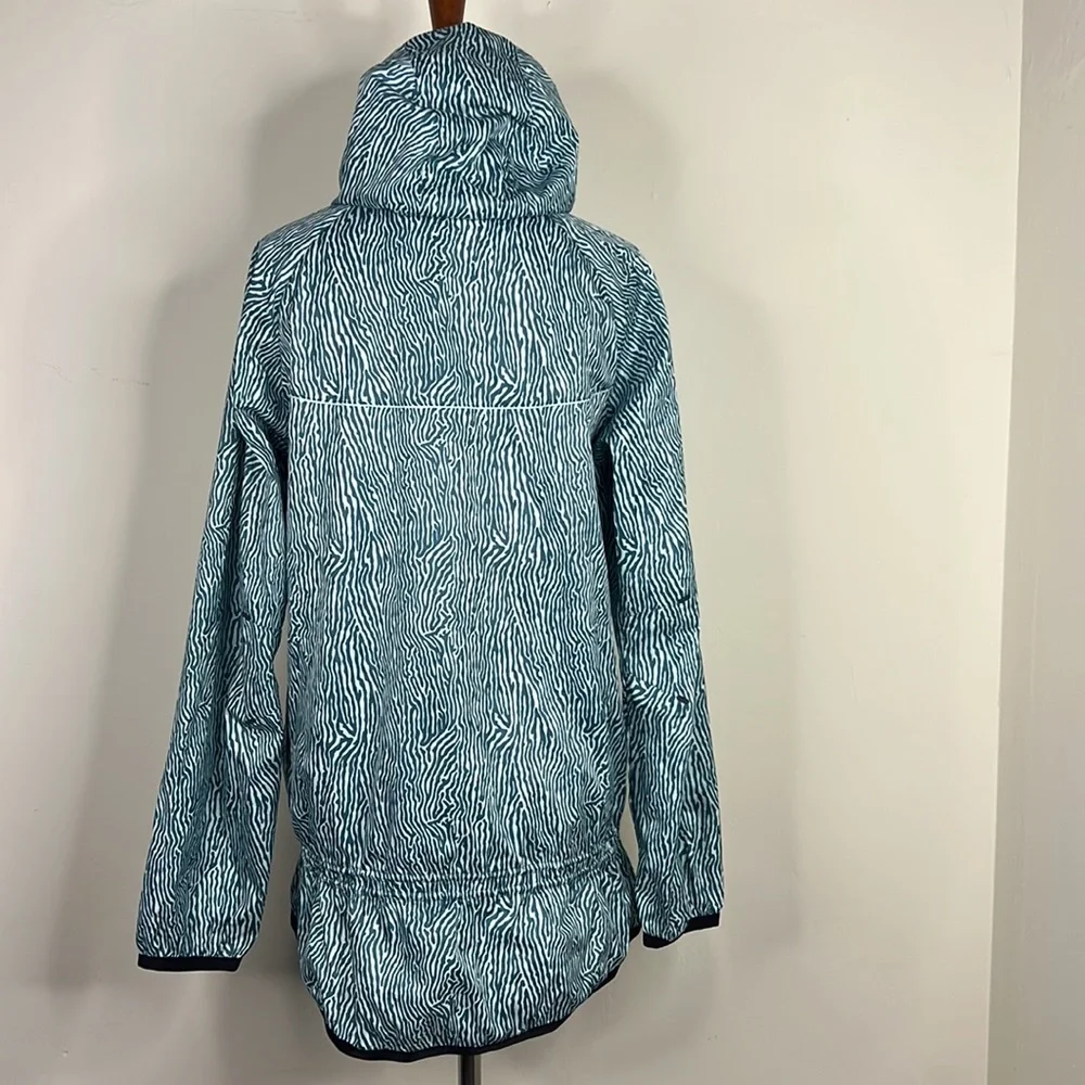 NIKE Blue Blacklight Flash Print Windrunner Windbreaker Hooded Jacket M